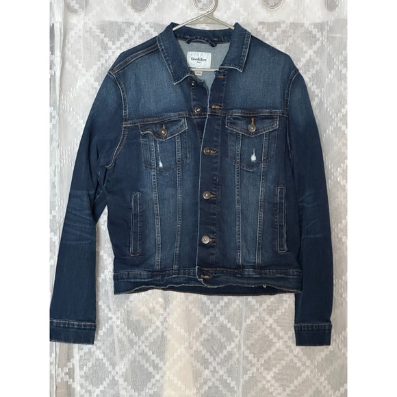 Cropped Denim Jacket Womens Medium Wash Western Cowgirl Rodeo Ranch Festival - Picture 2 of 5